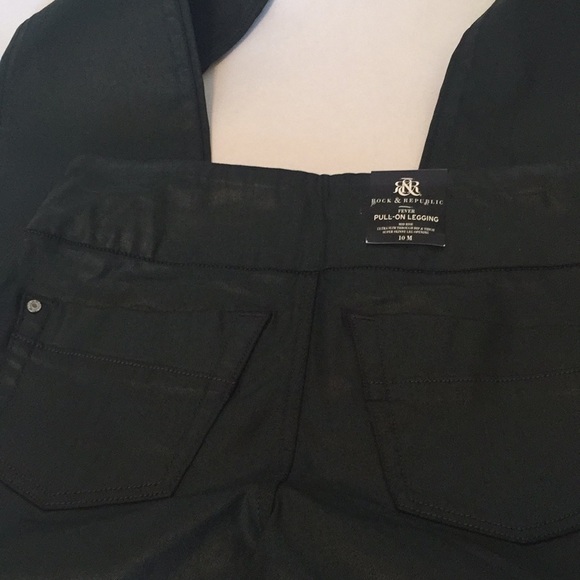 Rock & Republic dark teal green pullon legging - Picture 5 of 8